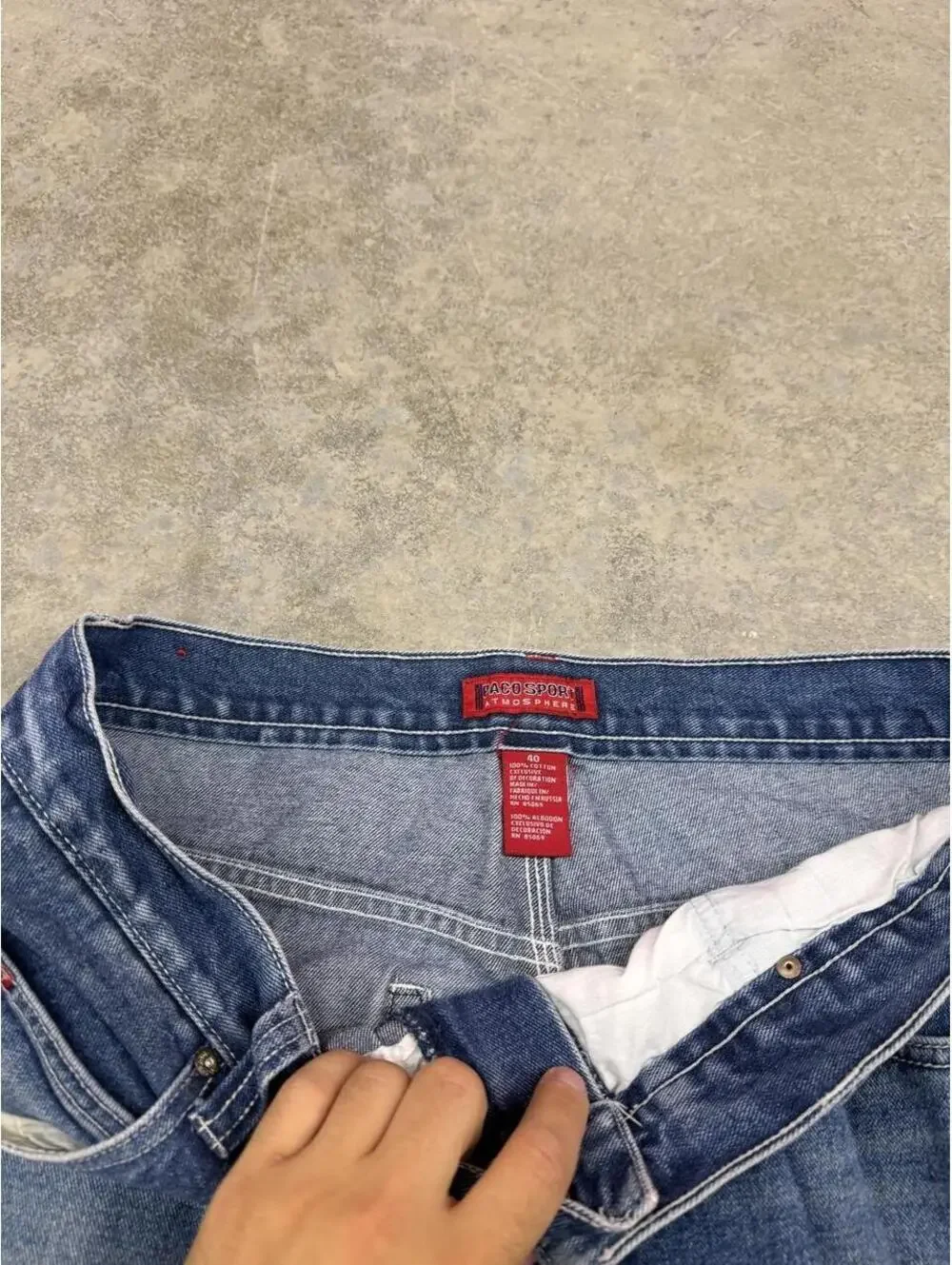 vintage paco sport faded blue relaxed baggy fit carpenter jean shorts jorts 40